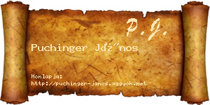 Puchinger János névjegykártya